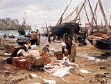 Victor Gabriel Gilbert Sorting the Fish painting